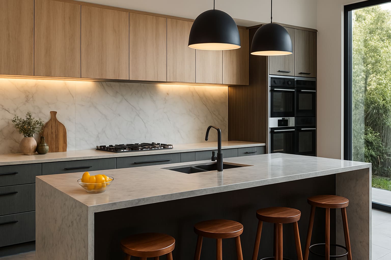 Kitchen with durable, stylish tiling